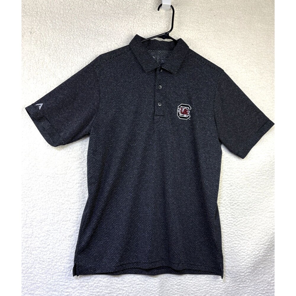 Antigua USC South Carolina Gamecocks Polo Shirt Embroidered Sz Large Black